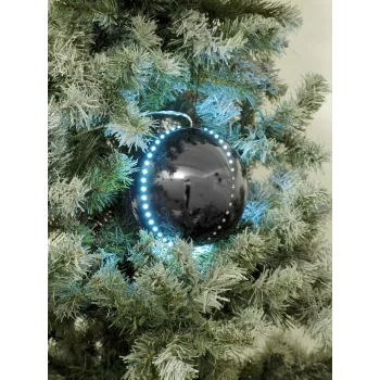 EUROPALMS LED Χιονόμπαλα 8cm, μαύρο, συσκευασία 5 τεμ. (83501236)