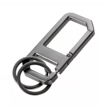TROIKA ALVAR NERO Μπρελόκ με καραμπίνερ, Gunmetal/Μαύρο (KR26-05/GM)