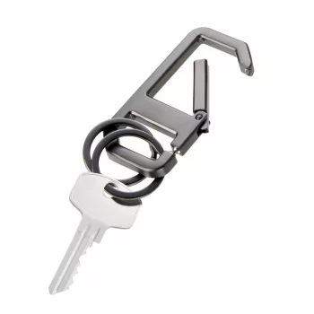 TROIKA ALVAR NERO Μπρελόκ με καραμπίνερ, Gunmetal/Μαύρο (KR26-05/GM)