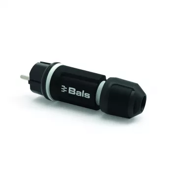 BALS 7371-1 Βύσμα Schuko αρσενικό 16A 3p 250V IP54 Μαύρο Λάστιχο