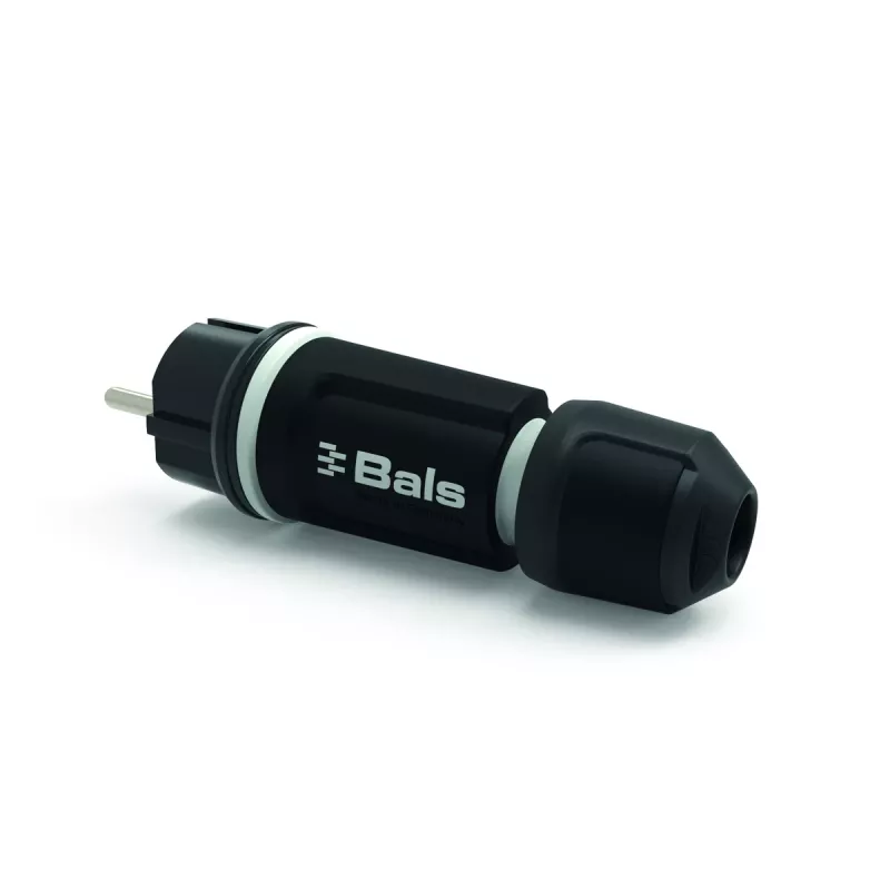BALS 7371-1 Βύσμα Schuko αρσενικό 16A 3p 250V IP54 Μαύρο Λάστιχο