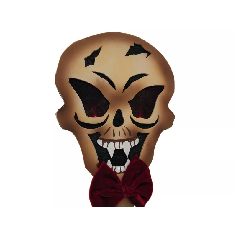 EUROPALMS Halloween πάσσαλος εδάφους κρανίο, λευκό/μαύρο, 40 cm 83314628