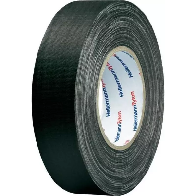 HellermannTyton HelaTape Tex υφασμάτινη ταινία 19mm x 10m μαύρη βαμβάκι-πολυεστέρας 712-00204