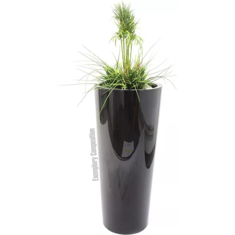 EUROPALMS σύνθεση τεχνητού γκαζόν, 90cm, πράσινη, σε μαύρη γλάστρα 82600137
