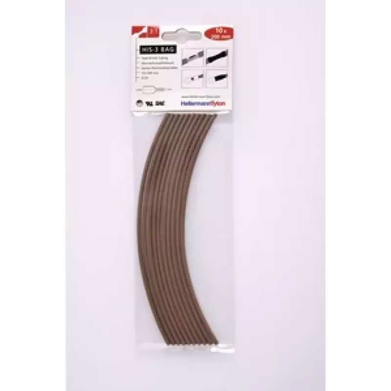 HellermannTyton 308-30314 θερμοσυστελλόμενο μακαρόνι, καφέ, 10 τεμ.