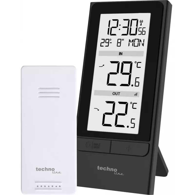 Technoline WS9787 Ασύρματος μετεωρολογικός σταθμός με εξωτερικό αισθητήρα, μαύρο/ασημί
