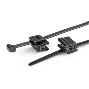 HellermannTyton T50ROSEC5A-PA66W-BK Δεματικό καλωδίου με κλιπ, 200 mm x 4,6 mm, μαύρο, 100 τεμ. 156-03219