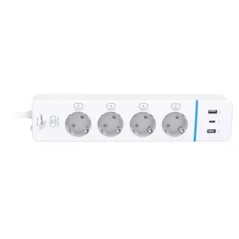 ALLNET ESP32 WiFi έξυπνο πολύπριζο ALL3079-4, 4 πρίζες AC, 2x USB-A & 1x USB-C, μέτρηση ενέργειας