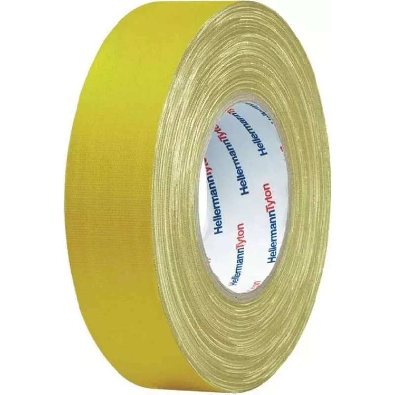 HellermannTyton HTAPE-TEX-19x10 πολυχρηστική υφασμάτινη ταινία, κίτρινη, 19 mm x 10 m 712-00202