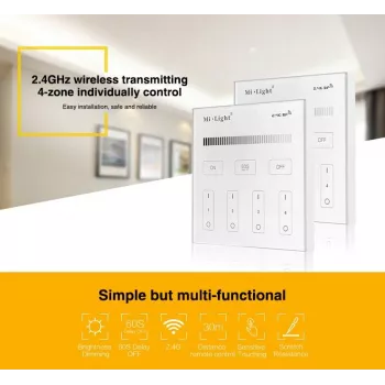 SYNERGY21 T1 MiLight Smart Panel μονόχρωμο τηλεχειριστήριο αφής 4 ζωνών
