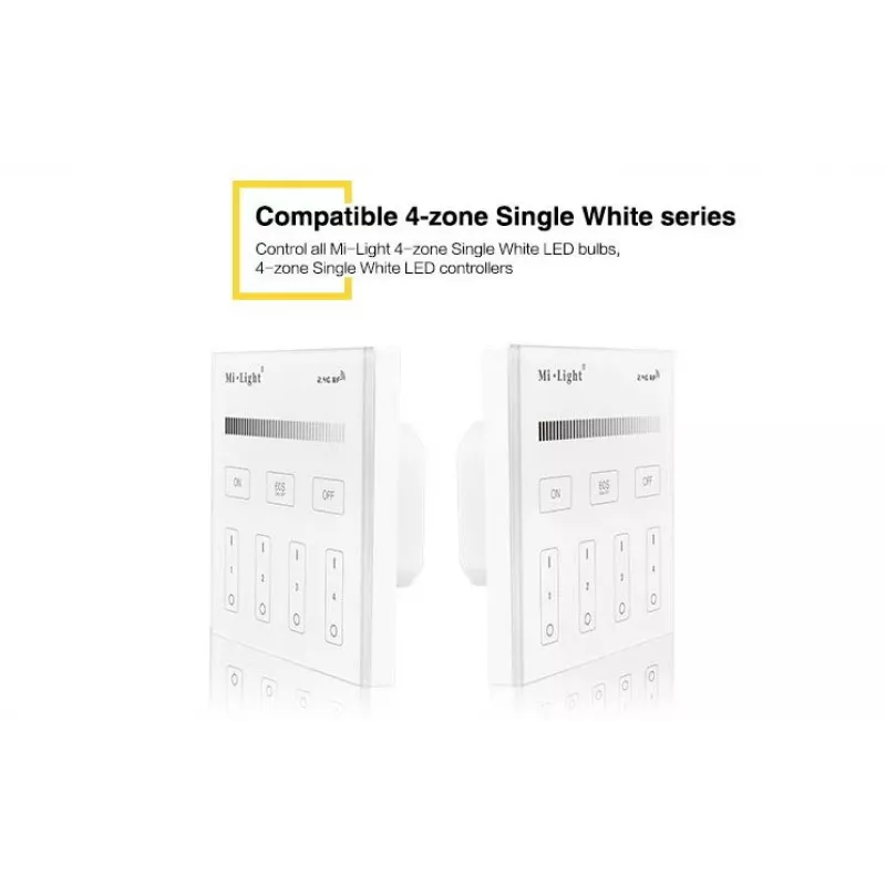 SYNERGY21 T1 MiLight Smart Panel μονόχρωμο τηλεχειριστήριο αφής 4 ζωνών