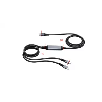 ALLNET USB-C PD Διαχωριστής φόρτισης 100W (70W+30W) μόνο για φόρτιση, Μαύρο S217890
