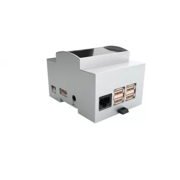 ALLNET Θήκη τοποθέτησης σε ράγα DIN για Raspberry Pi 4 Model B με διαφανές παράθυρο, Γκρι 25.0410000.RP4