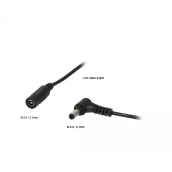 ALLNET Καλώδιο επέκτασης τροφοδοσίας DC 5,5x2,1mm υποδοχή θηλυκή σε βύσμα αρσενικό 3m συσκευασία 2 τεμ. (ALL-Adapt-Ext5.5-3000)