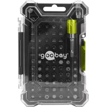 Goobay Tools Σετ 72 τεμ. με καστάνια μύτης με μαγνητική καστάνια ταχείας αλλαγής, μύτες χάλυβα S2, υποδοχή εξαγώνου 1/4 inch, ίσιο, Phillips, Pozidriv, Torx, Security Torx, Hex, Security Hex, Square, Spanner, Tri-Wing, Torq-Set, μύτες 25 mm 77843