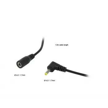 ALLNET Καλώδιο επέκτασης τροφοδοσίας DC 4,0mm x 1,7mm βύσμα αρσενικό σε υποδοχή θηλυκή 1,5m μαύρο ALL-Adapt-Ext4.00-1500