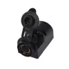 IWH επιτοίχια πρίζα DIN 12/24V 16A μαύρη 019009