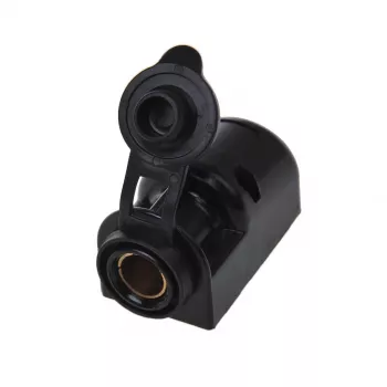 IWH επιτοίχια πρίζα DIN 12/24V 16A μαύρη 019009