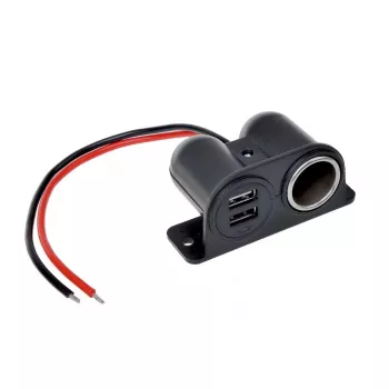 IWH 12/24V υποδοχή αυτοκινήτου με 2 θύρες USB, 4,2A συνολική έξοδος (019010)