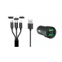 IWH Dual USB φορτιστής αυτοκινήτου 3-in-1 12/24V 3,4A μαύρο (19061)