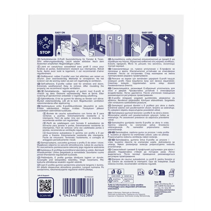 tesa E-Profil 05464-00101-02 ταινία στεγανοποίησης tesamoll Καφέ 25 m x 9 mm