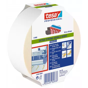 tesa 51960 Αμφίπλευρη ταινία, διαφανής, 50 mm x 25 m 51960-00001-11