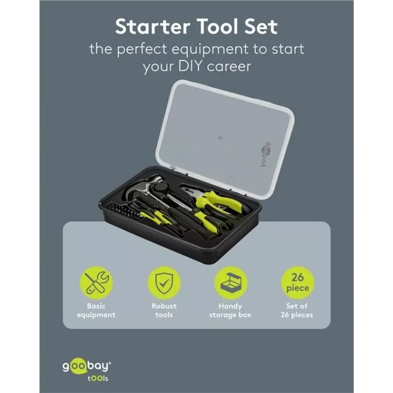 GOOBAY TOOLS 77845 Σετ εργαλείων εκκίνησης 26 τεμ. σε κουτί αποθήκευσης