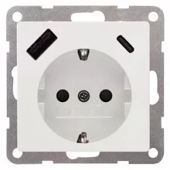 Siemens Πρίζα USB 5UB19701TW01 – 2x USB-A, Titanweiß