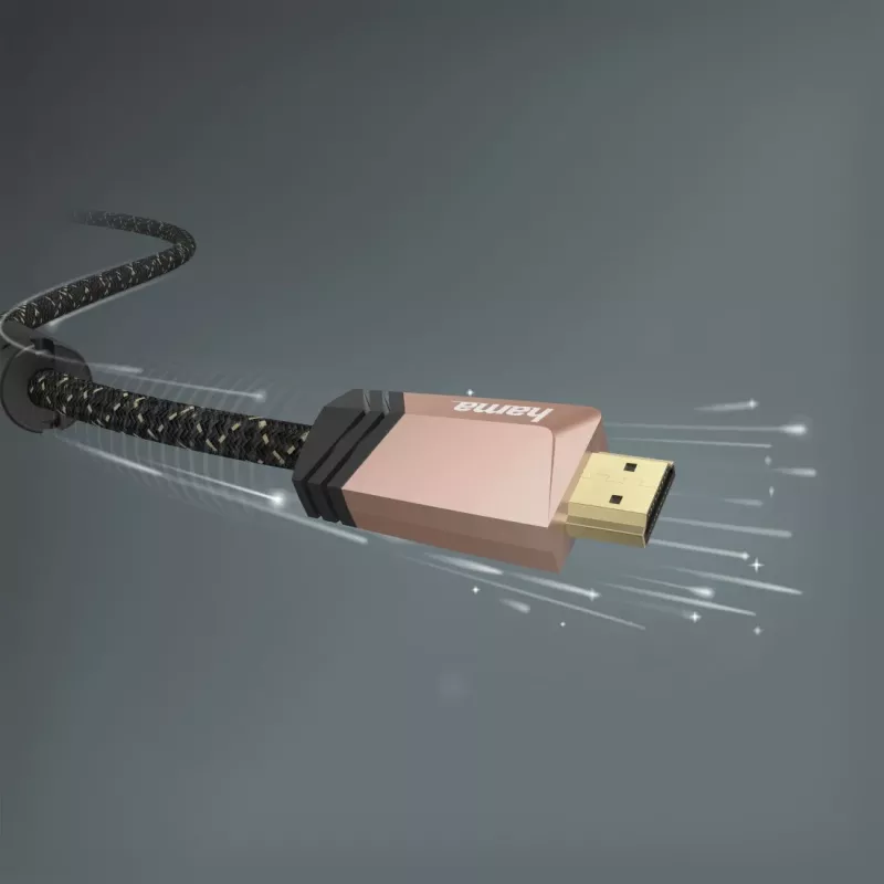 Hama 00205024 καλώδιο HDMI 0,75 m HDMI Τύπος A (Standard) μαύρο, ροζ