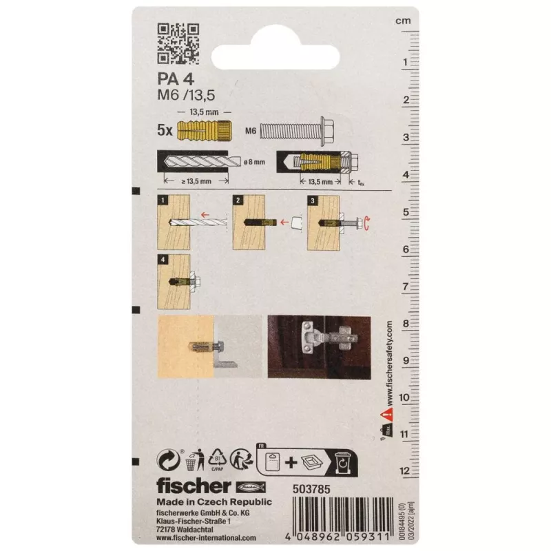 Fischer PA 4 M6/13,5 K NV ούπα ορείχαλκος, 1 σετ (503785)