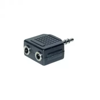 exertis Connect καλώδιο διαχωριστή ήχου - 3,5 mm στερεοφωνικό βύσμα αρσενικό σε 2x υποδοχή θηλυκή, 0,2 m, μαύρο 64650