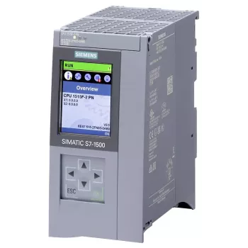 Siemens SIMATIC S7-1500 Failsafe CPU 1515F-2 PN, 500 KB μνήμη προγράμματος / 3 MB μνήμη δεδομένων, 2 διεπαφές PROFINET, ενσωματωμένη οθόνη 6ES75152FN030AB0