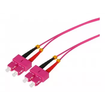 Tecline HD OM4 Multimode LWL Patch Καλώδιο, SC Duplex σε SC Duplex, 50/125 µm, Βιολετί Ερείκης, 1,0 m 798SS01