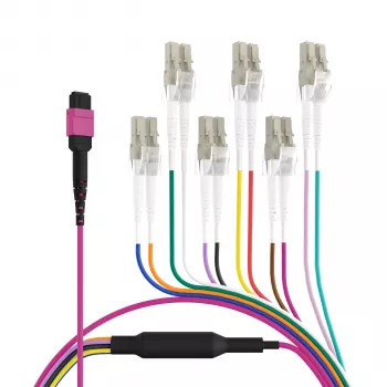 EFB Elektronik MPO-PLUS (F) σε LC καλώδιο trunk, OM4, 12 ίνες, Τύπος B, LSZH, Erika Violet, 1m MPOF12LCOM4-1