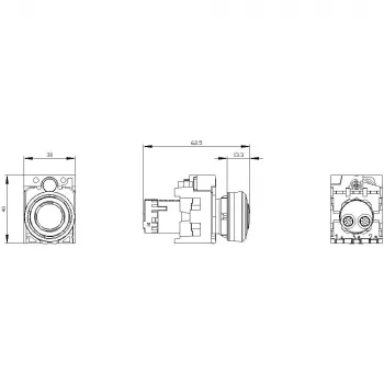 Siemens SIRIUS ACT 3SU1200-6KB10-1AA0 ακουστικός σηματοδότης, 22 mm στρογγυλός, πλαστικό, μαύρος, 24 V AC/DC, IP66/IP67/IP69K