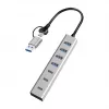 LogiLink Hub USB 3.0, 7 θυρών, 4x USB-A 3x USB-C, θήκη αλουμινίου