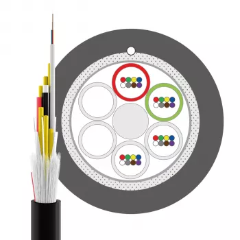 INFRALAN U-DQ(ZN)BH OS2 48E (4x12) Eca 5000N LSZH Schwarz 11,2mm G657A1 Καλώδιο οπτικών ινών 54448.1D-E5