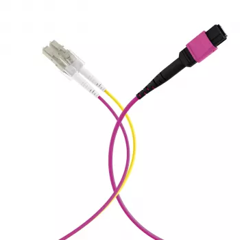 Καλώδιο trunk MPO-PLUS (F) σε LC OM4 8 ίνες Τύπος B LSZH Erika-Violett 1m MPOF08LCOM4-1