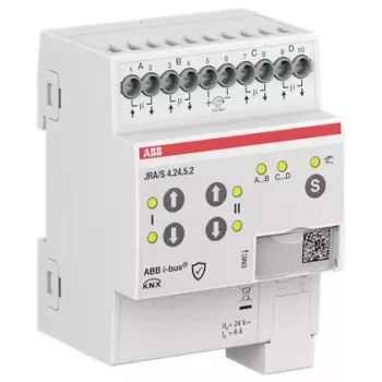 ABB JRA/S4.24.5.2 KNX Ενεργοποιητής περσίδας/ρολού, 4 καναλιών, 24V AC/DC, χειροκίνητη λειτουργία, ράγα DIN 2CDG110298R0011