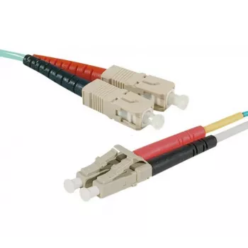 EXERTIS CONNECT Καλώδιο patch οπτικών ινών, 50/125 µm, OM3, SC Duplex σε LC Duplex, Τιρκουάζ, 4,0 m