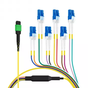 EFB Elektronik MPOF12LCOS2-5 Καλώδιο trunk MPO/APC(F) σε LC, OS2, 12 ινών, Τύπου B, LSZH, Κίτρινο, 5m