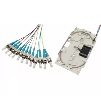 Tecline Κασέτα συγκόλλησης οπτικών ινών με 12x OM3 Pigtails, ST/UPC, 2,0 m, 12 τεμ. (20500035)