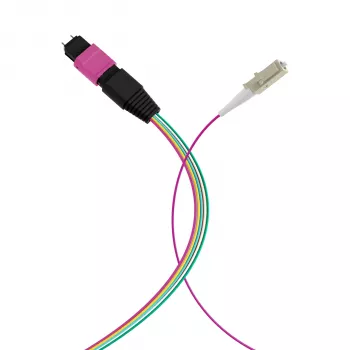 EFB Elektronik MPO-PLUS (M)-LC Καλώδιο Fanout OM4 12 Ίνες Τύπος B LSZH Erika-Violett 1m MPOM12LCOM4-1