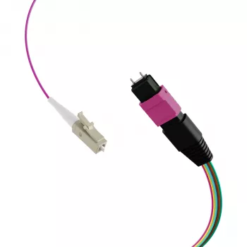 EFB Elektronik MPO-PLUS (M)-LC Καλώδιο Fanout OM4 12 Ίνες Τύπος B LSZH Erika-Violett 1m MPOM12LCOM4-1