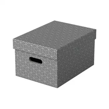 Esselte Κουτί Αποθήκευσης Home M, 17,5 L, 26,5 x 36,5 x 20,5 cm, Συσκευασία 3 τεμ., Λευκό/Γκρι (628283)