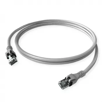 ZVK GmbH EasyLan PushPull καλώδιο patch Cat 6 STP, βύσμα RJ-45 αρσενικό σε βύσμα RJ-45 αρσενικό, 1 m, γκρι, ενσωματωμένο προστατευτικό λαστιχάκι CPP1OACACA0010