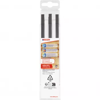 edding 8891 μύτες μολυβιού ξυλουργού, HB, γκρι, 2,0-5,0 mm, 6 τεμ. 4-8891-6090