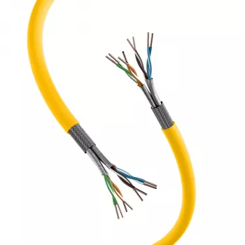 INFRALAN Cat.7A 1250 AWG22 S/FTP 4P CPR Dca 25Gbit/s ready Κίτρινο ελαίου RAL1021, 100m 999833.100-CPR