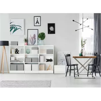 LEITZ Home Cube σετ κουτιών αποθήκευσης με 3 τεμ., λευκό, 100% ανακυκλωμένο χαρτόνι, αφαιρούμενο καπάκι 628288