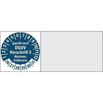HEIN Industrieschilder 190452 αυτοκόλλητο ελέγχου καλωδίων DGUV V3, στρογγυλό, 30 mm, μαύρο/λευκό/κόκκινο, ρολό με 500 τεμ.